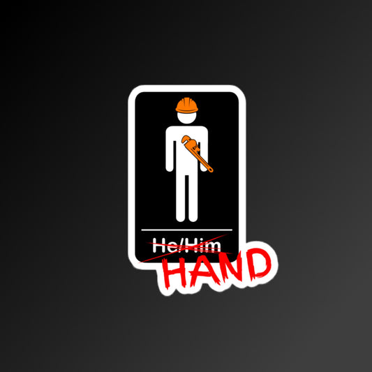 Hands HE/HIM Restroom Sticker