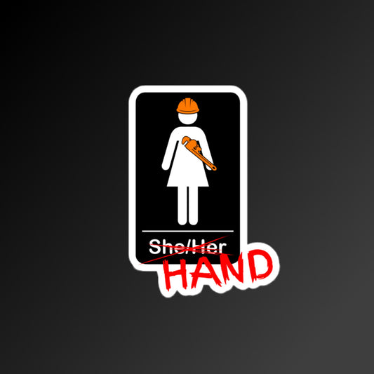 Hands SHE/HER Restroom Sticker